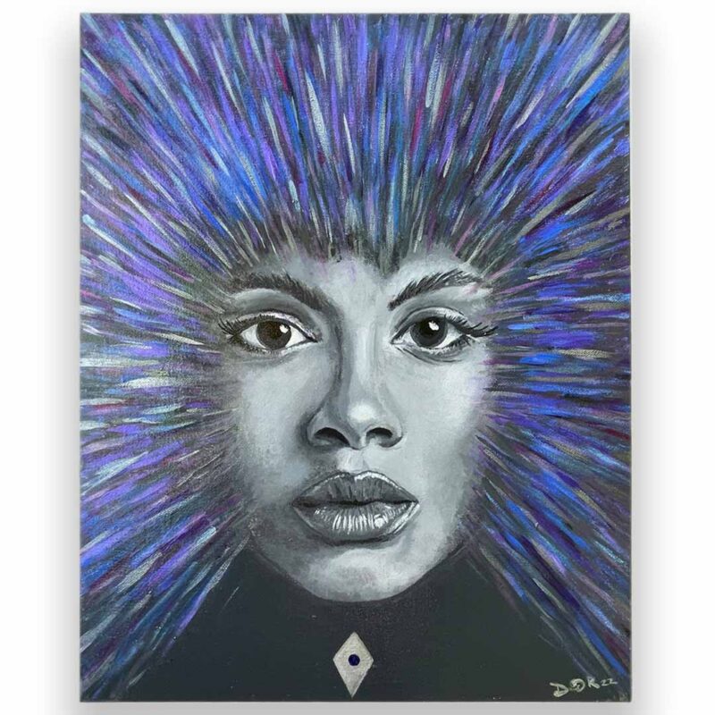 Original Portriat Painting 'Blu' by Scottish Artist David R