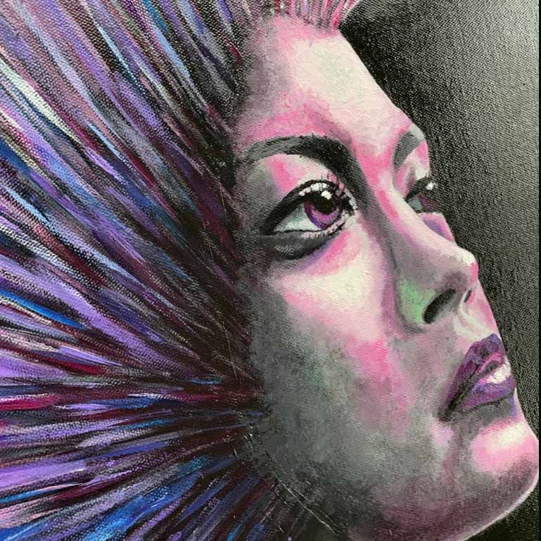 Original Painting 'Lilaquine' close up