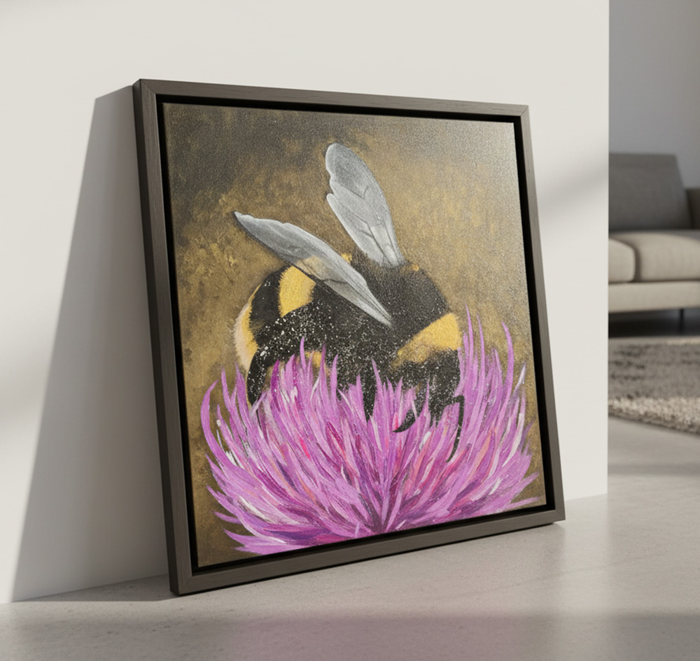 Thistle Bee - Original Painting - Image 2