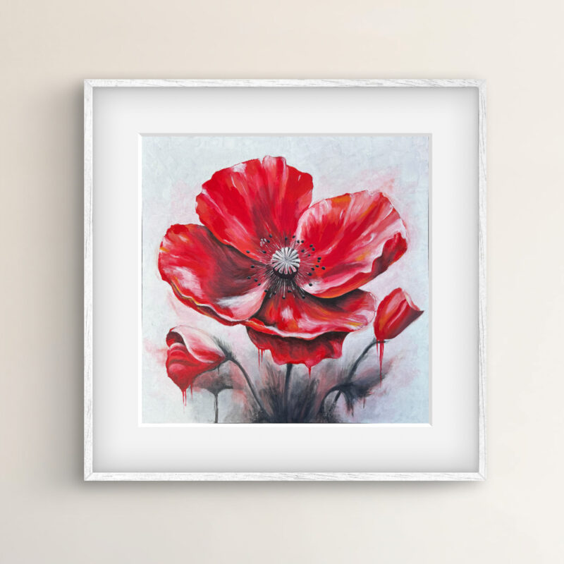 Poppy 24 - limited edition print framed on wall